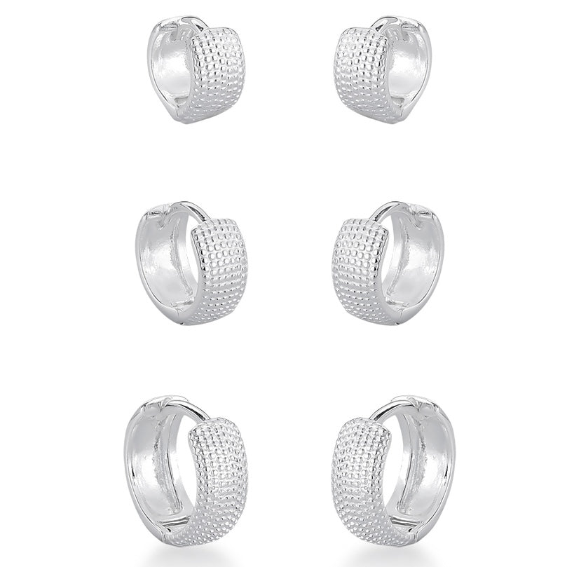 TRIO DE ARGOLAS TRABALHADO NEW