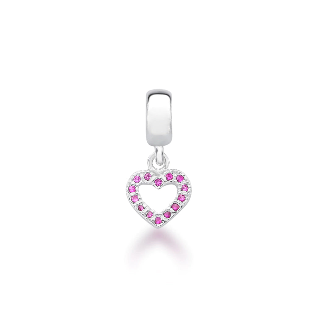 BERLOQUE CORAÇÃO CRAVEJADO ROSA PINK