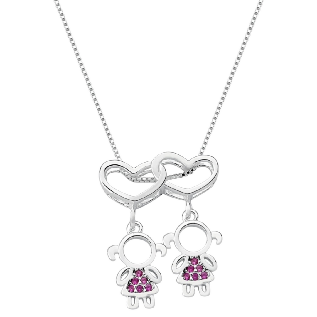 COLAR AMOR MENINAS ROSA